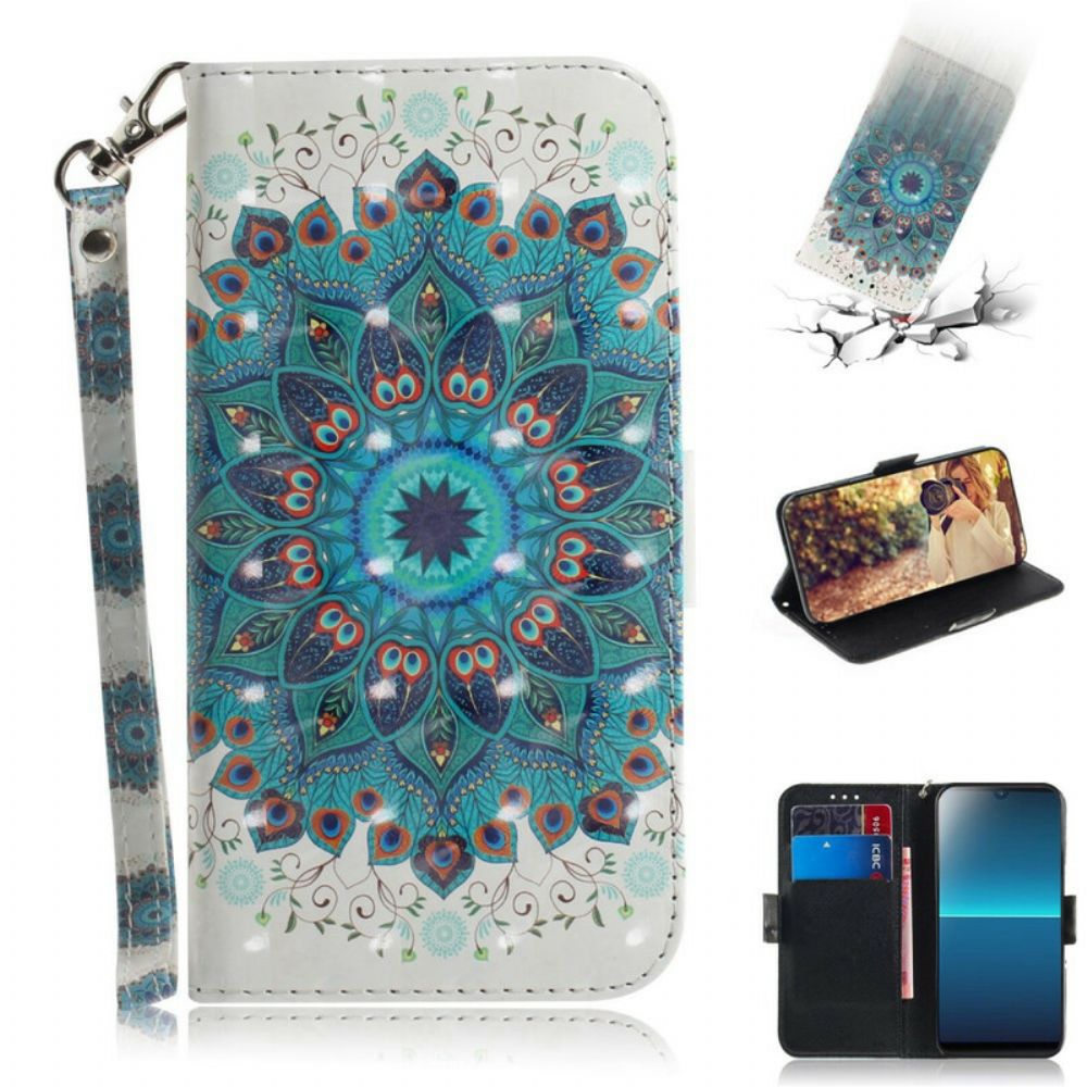 Flip Case Für Sony Xperia L4 Mit Kordel Meisterhaftes Riemchen-mandala