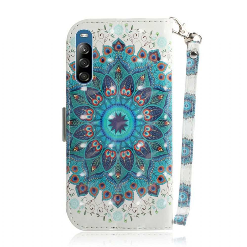 Flip Case Für Sony Xperia L4 Mit Kordel Meisterhaftes Riemchen-mandala