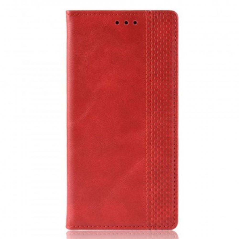 Schutzhülle Für Sony Xperia 10 Flip Case Uni Vintage Kunstleder