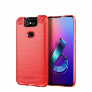 Hülle Für Asus ZenFone 6 Mofi Gebürstete Kohlefaser