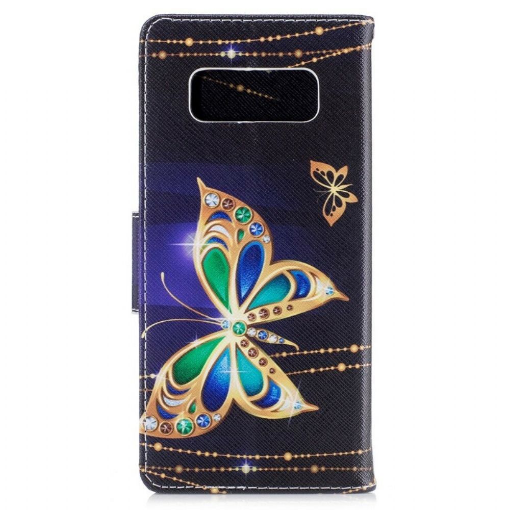 Flip Case Für Samsung Galaxy Note 8 Magischer Schmetterling