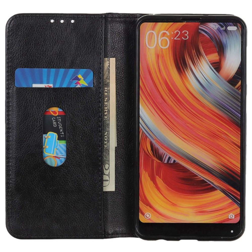 Flip Case Oppo Reno 11 5g Handyhülle Spaltleder Mit Litschi-struktur