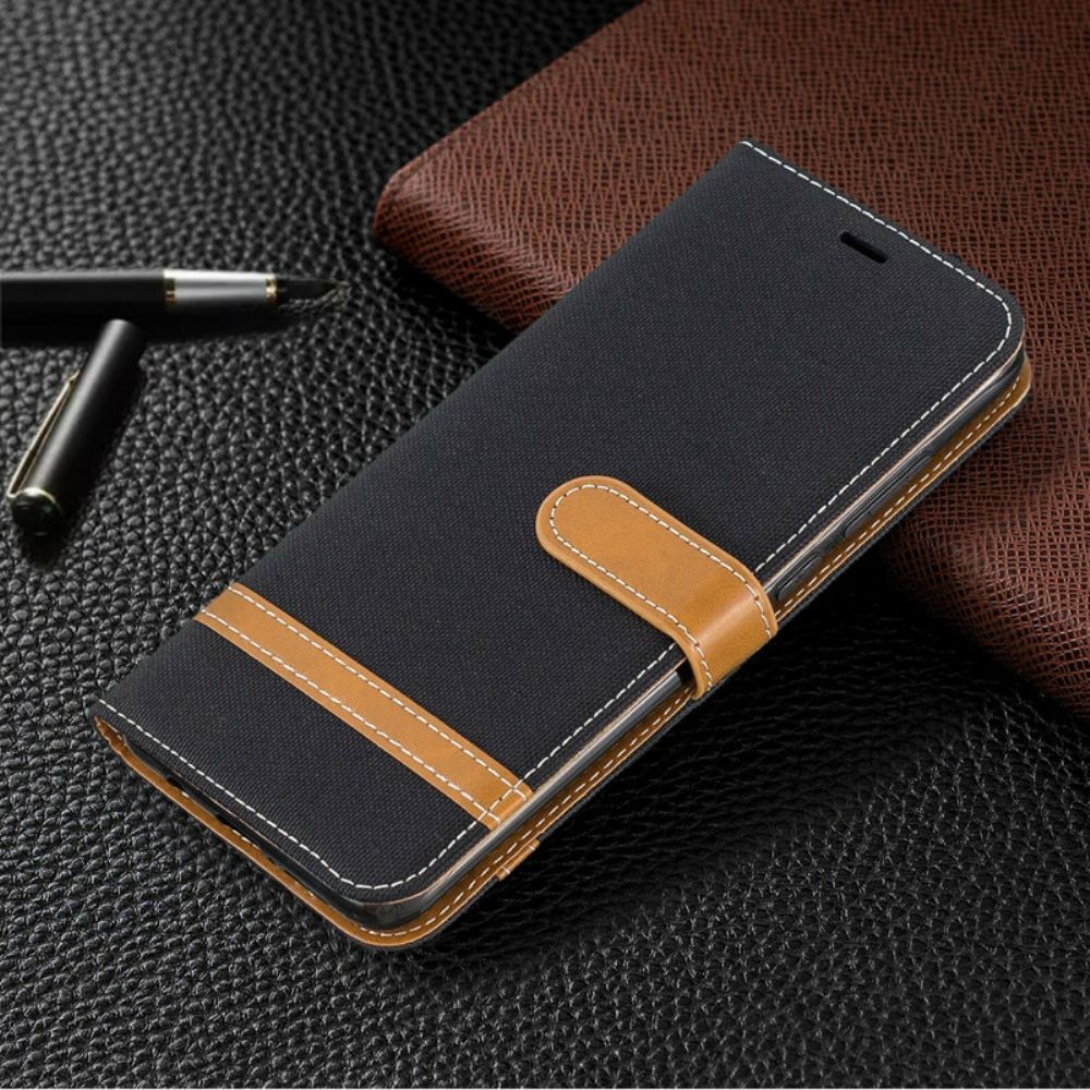 Flip Case Für Xiaomi Redmi Note 8 Pro Mit Kordel Armband In Stoff- Und Lederoptik