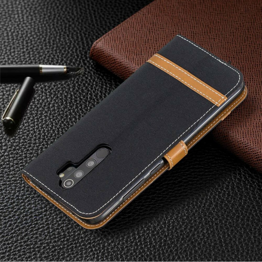 Flip Case Für Xiaomi Redmi Note 8 Pro Mit Kordel Armband In Stoff- Und Lederoptik