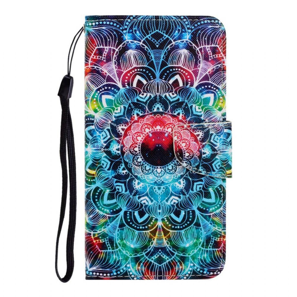 Flip Case Für Xiaomi Redmi Note 8 Pro Mit Kordel Auffälliges Riemchen-mandala