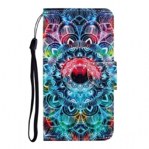 Flip Case Für Xiaomi Redmi Note 8 Pro Mit Kordel Auffälliges Riemchen-mandala