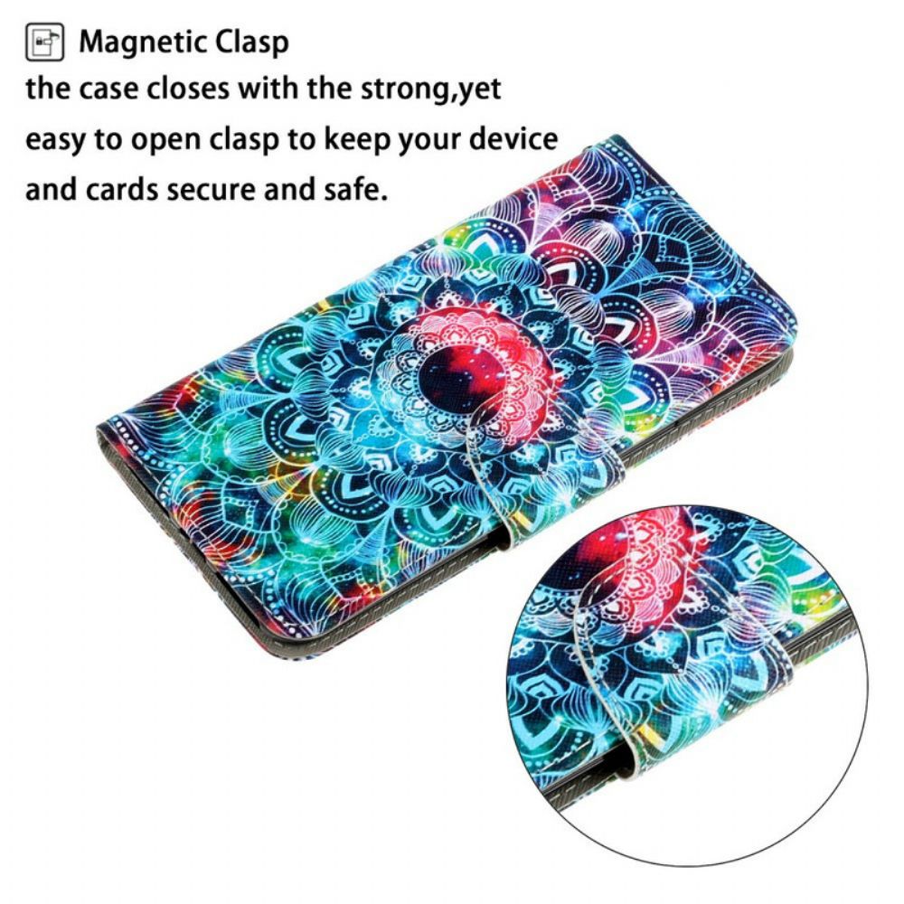 Flip Case Für Xiaomi Redmi Note 8 Pro Mit Kordel Auffälliges Riemchen-mandala