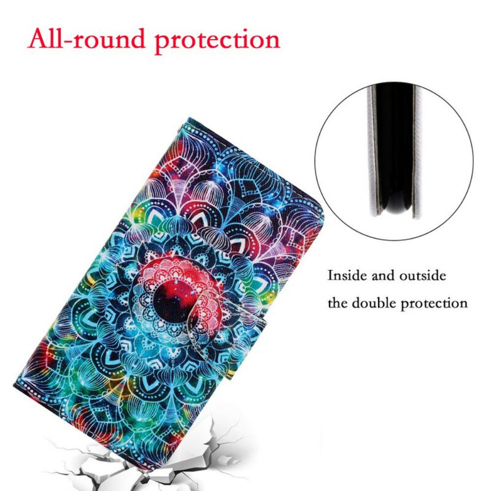 Flip Case Für Xiaomi Redmi Note 8 Pro Mit Kordel Auffälliges Riemchen-mandala