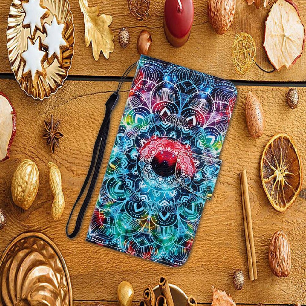 Flip Case Für Xiaomi Redmi Note 8 Pro Mit Kordel Auffälliges Riemchen-mandala