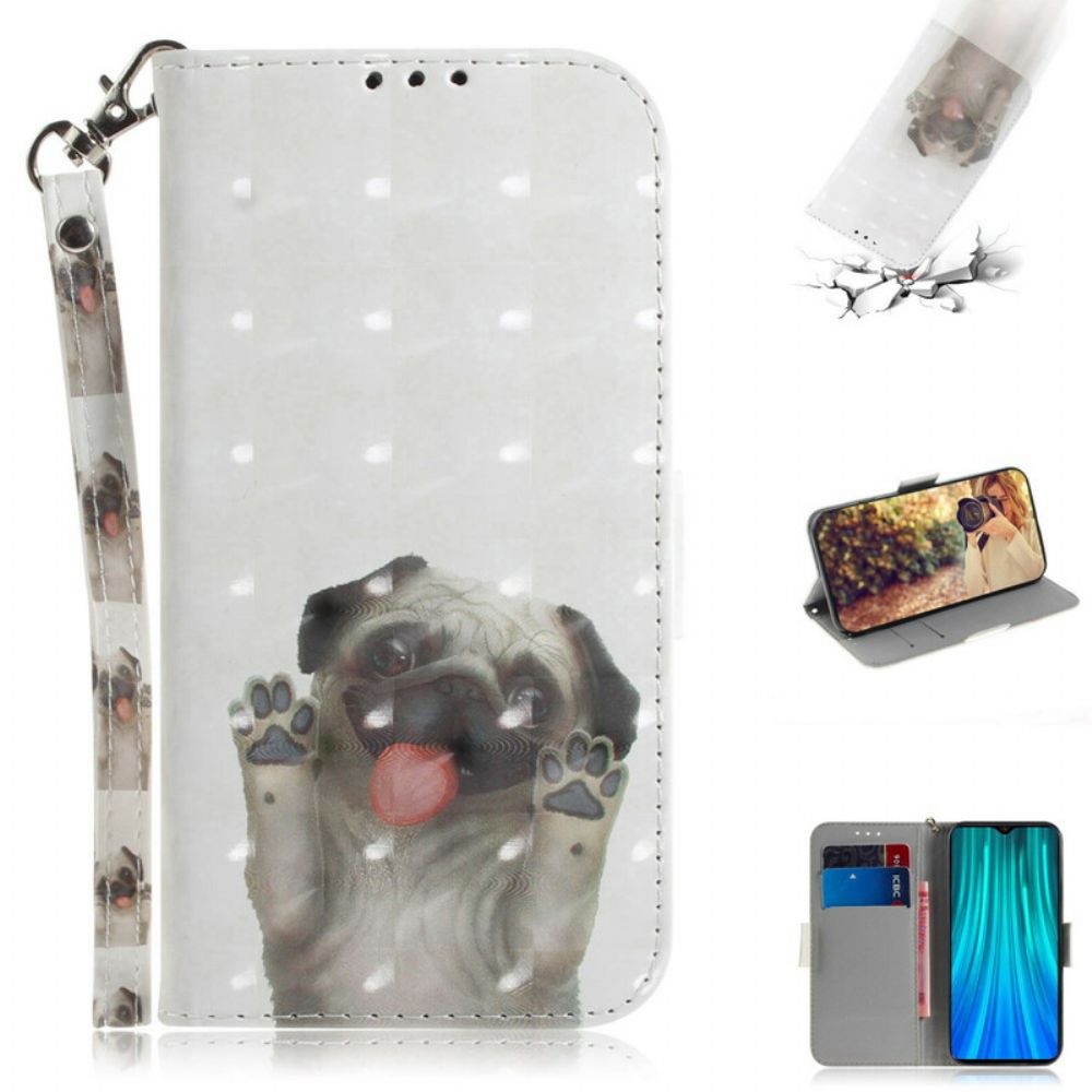 Flip Case Für Xiaomi Redmi Note 8 Pro Mit Kordel Love My Dog Mit Lanyard