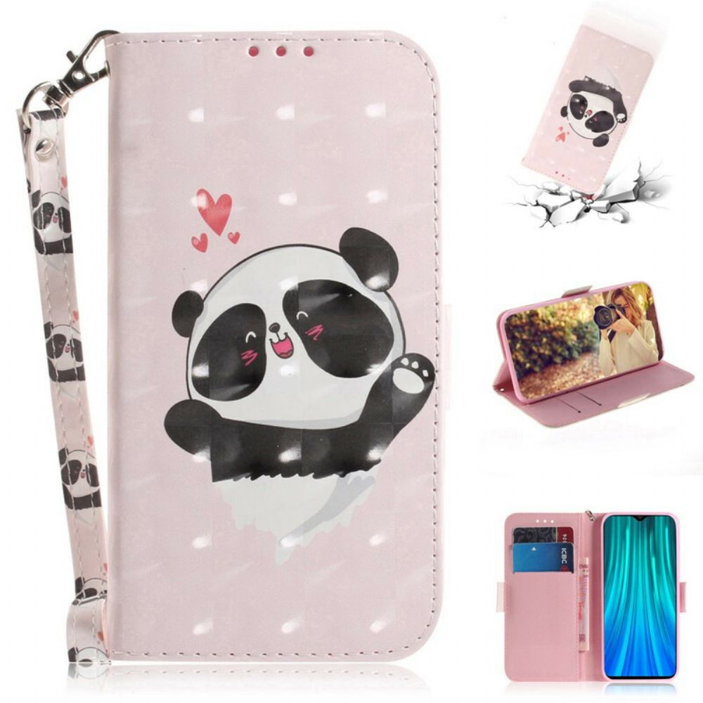 Flip Case Für Xiaomi Redmi Note 8 Pro Mit Kordel Panda-liebesband