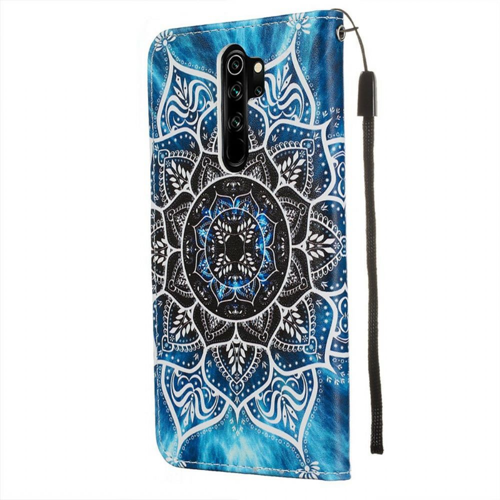 Flip Case Für Xiaomi Redmi Note 8 Pro Mit Kordel Schwarzes Riemchen-mandala