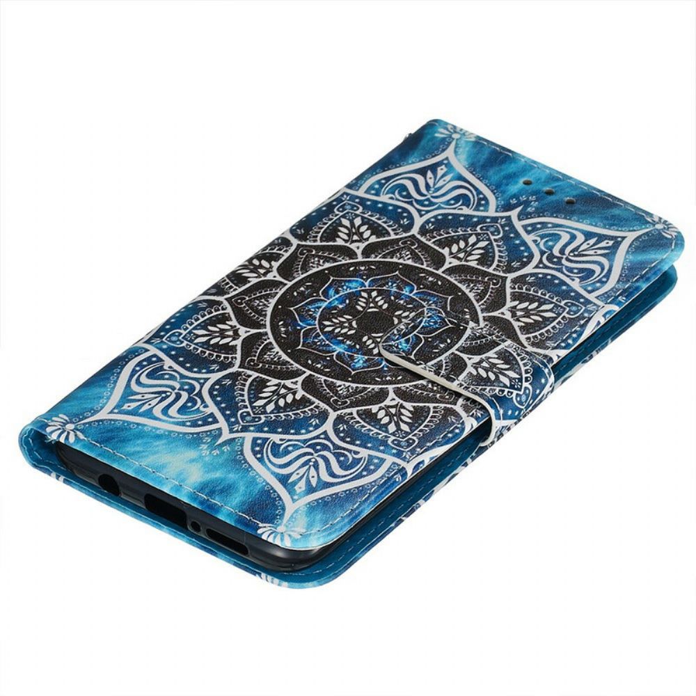 Flip Case Für Xiaomi Redmi Note 8 Pro Mit Kordel Schwarzes Riemchen-mandala