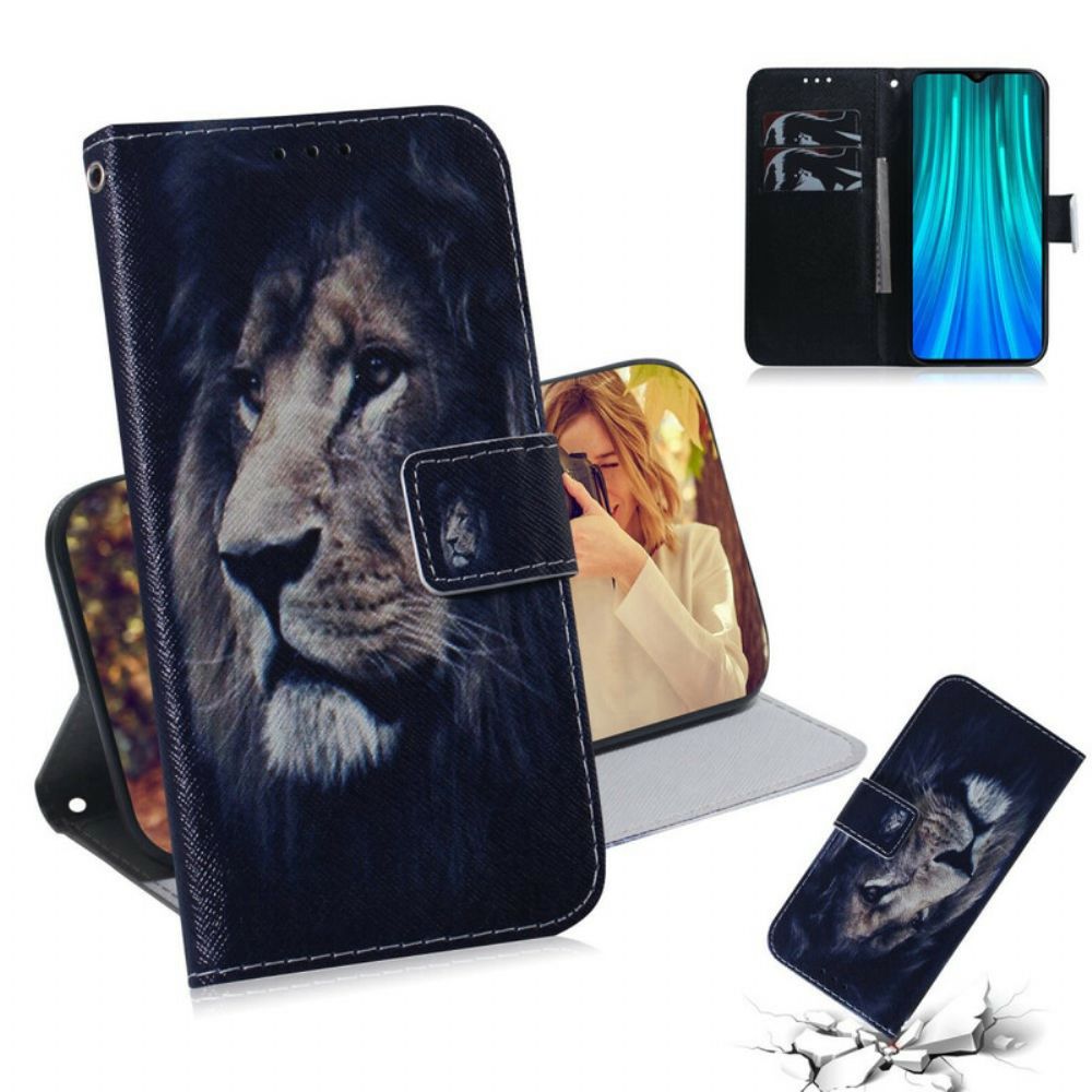 Flip Case Für Xiaomi Redmi Note 8 Pro Träumender Löwe