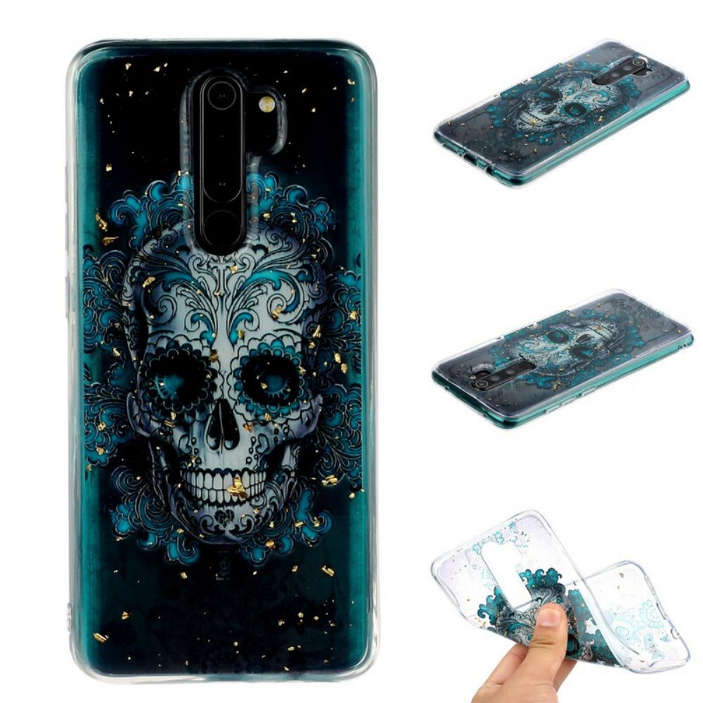 Hülle Für Xiaomi Redmi Note 8 Pro Blauer Totenkopf