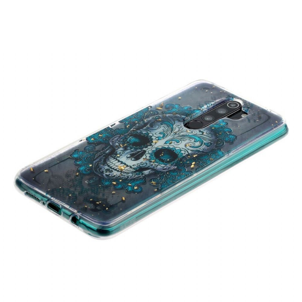 Hülle Für Xiaomi Redmi Note 8 Pro Blauer Totenkopf