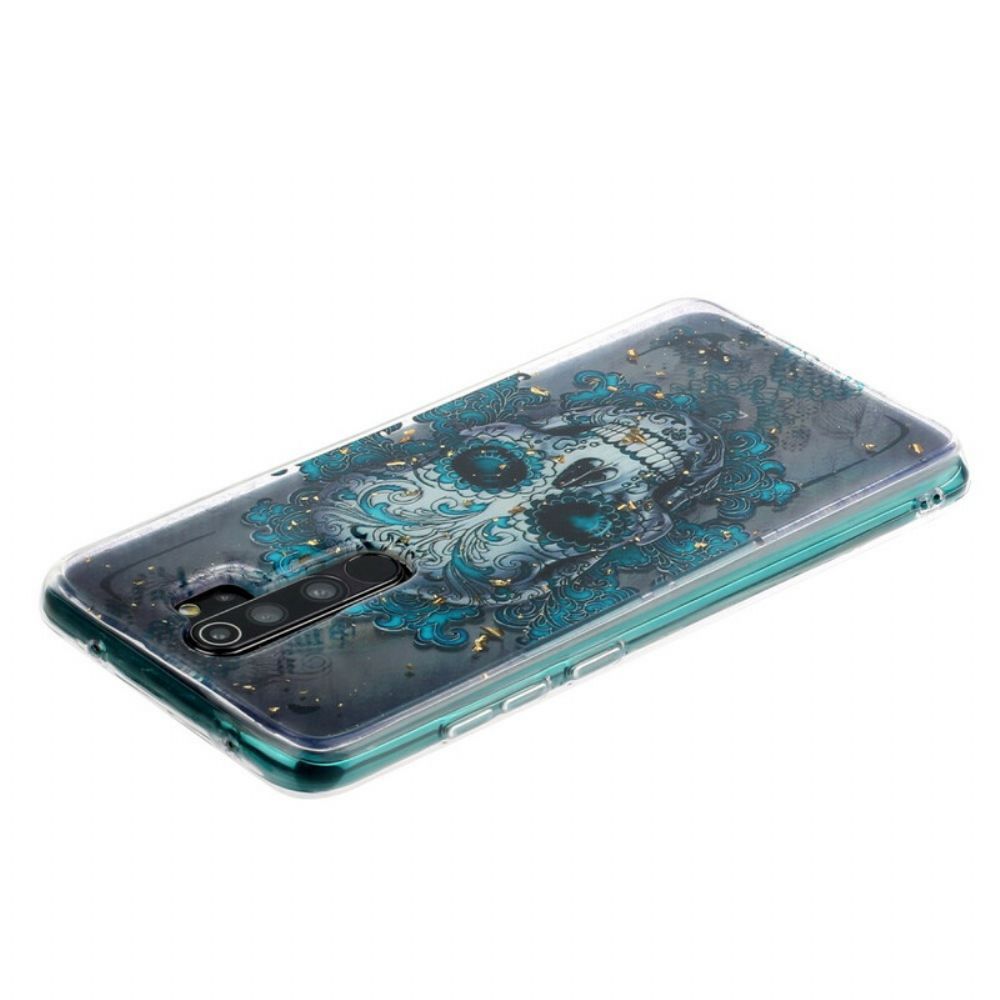 Hülle Für Xiaomi Redmi Note 8 Pro Blauer Totenkopf