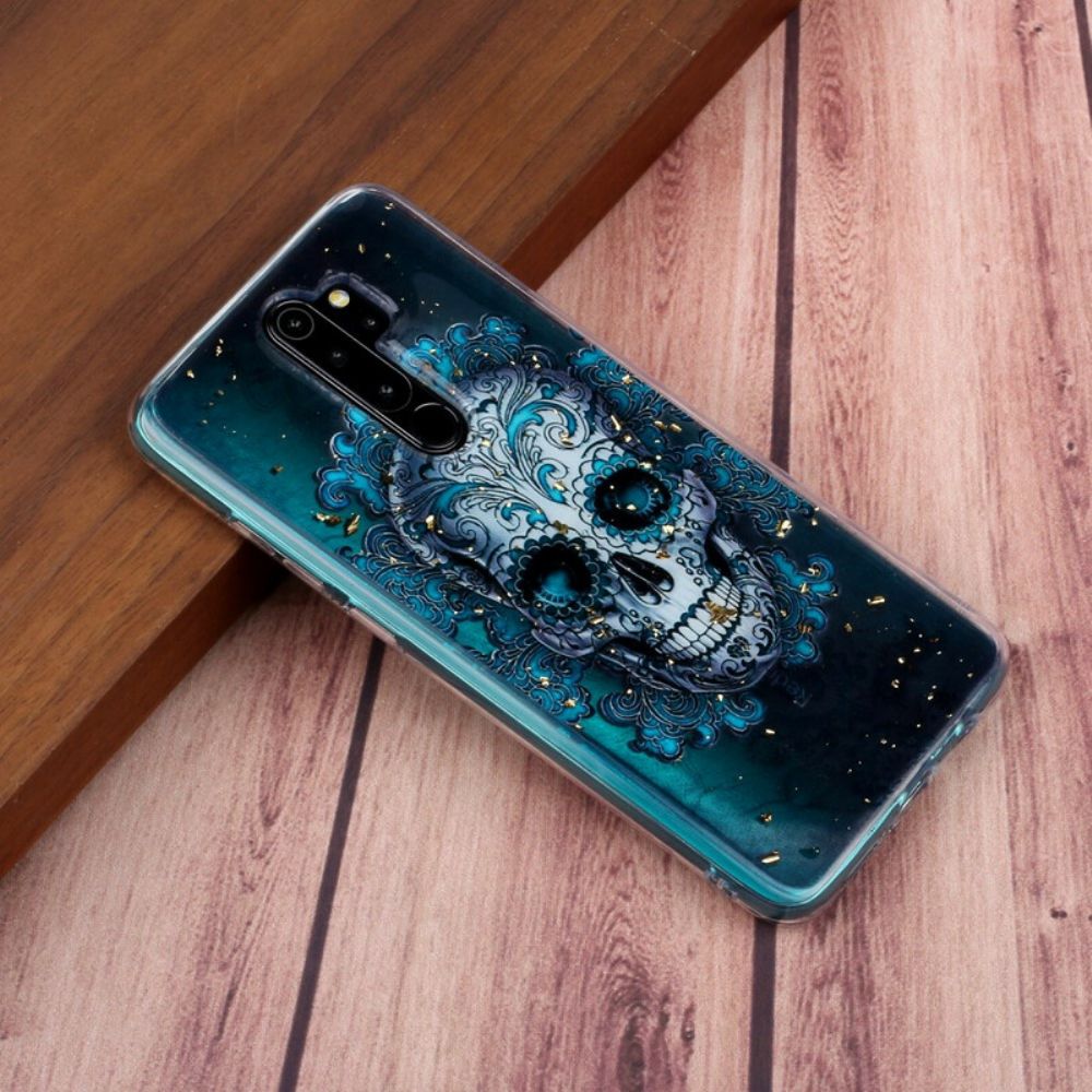 Hülle Für Xiaomi Redmi Note 8 Pro Blauer Totenkopf