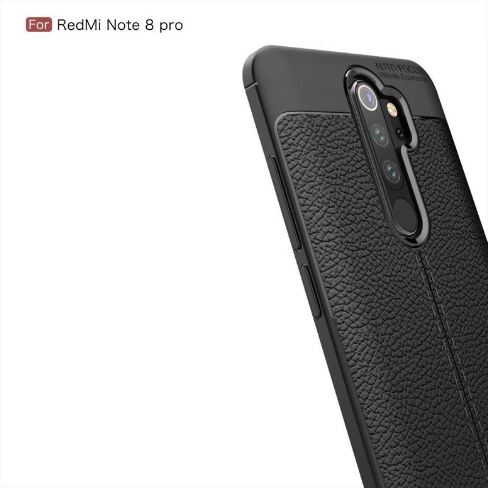 Hülle Für Xiaomi Redmi Note 8 Pro Doppellinie Litschi-leder-effekt