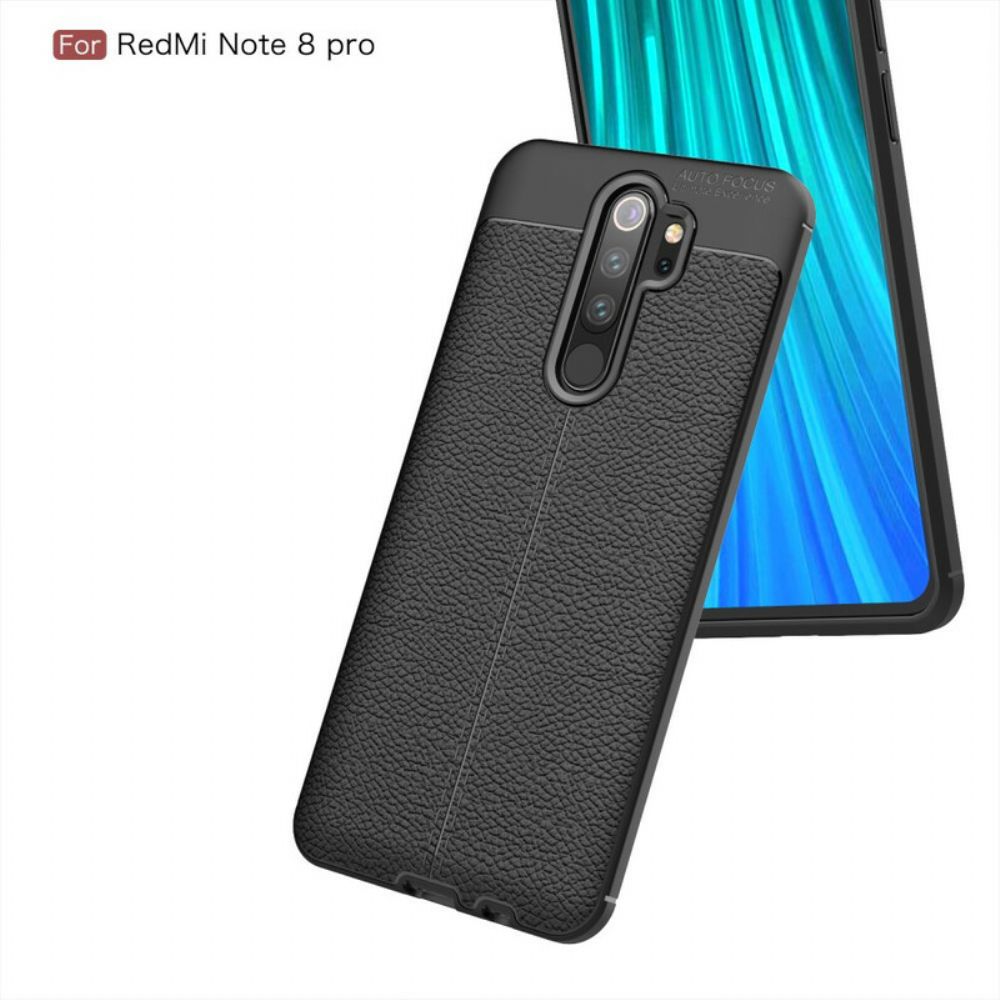 Hülle Für Xiaomi Redmi Note 8 Pro Doppellinie Litschi-leder-effekt