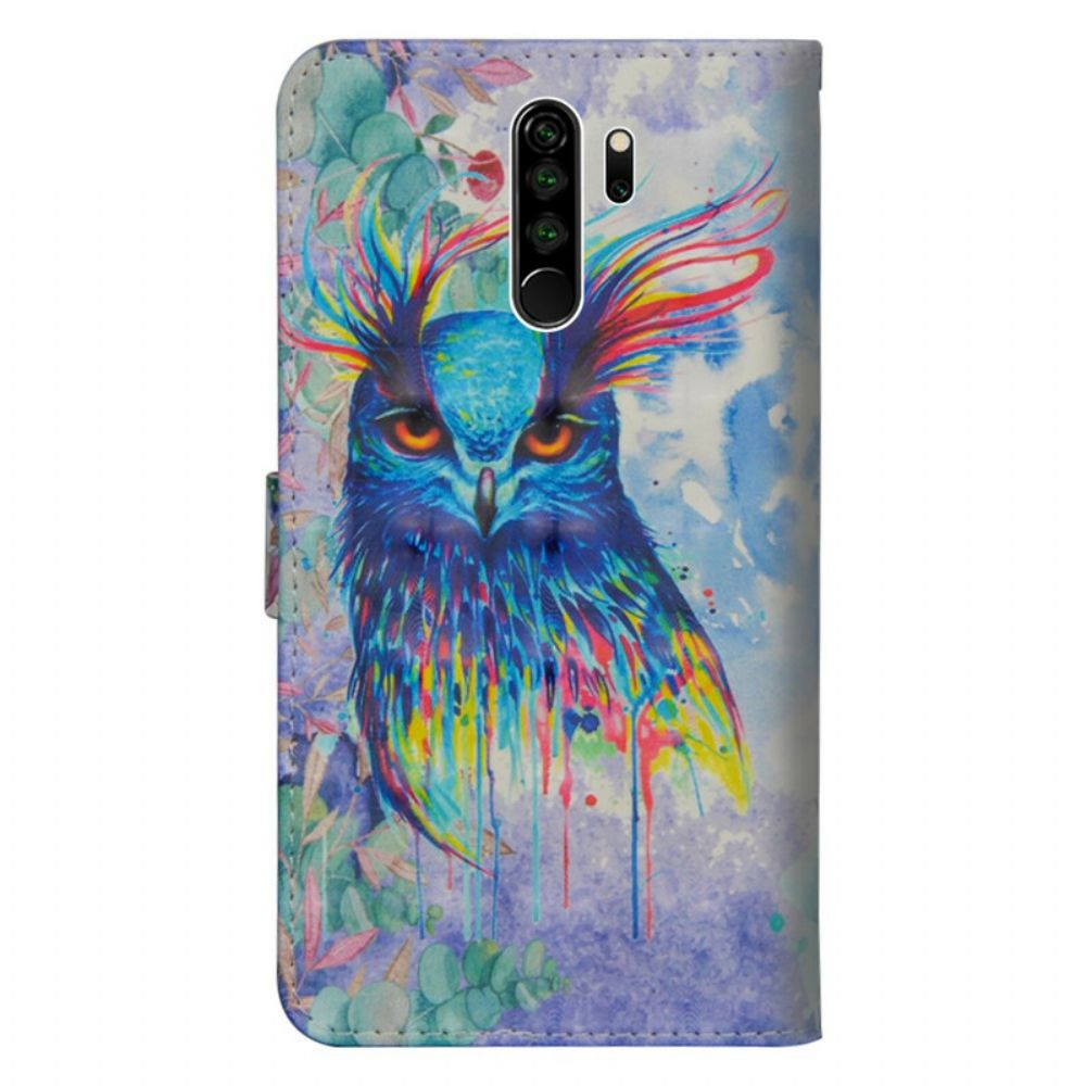 Lederhüllen Für Xiaomi Redmi Note 8 Pro Aquarell Vogel