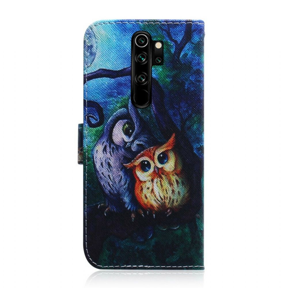 Lederhüllen Für Xiaomi Redmi Note 8 Pro Gemälde Von Eulen