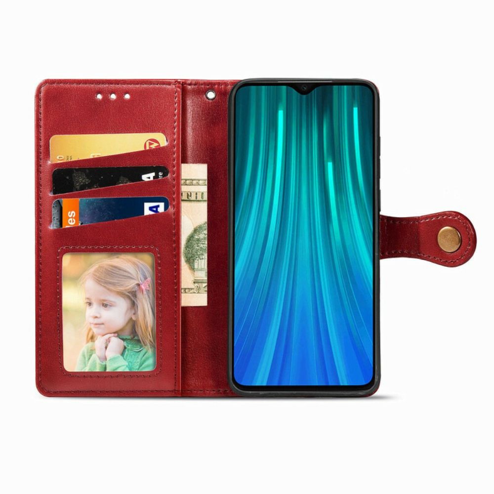 Lederhüllen Für Xiaomi Redmi Note 8 Pro Kunstleder Und Vintage-verschluss