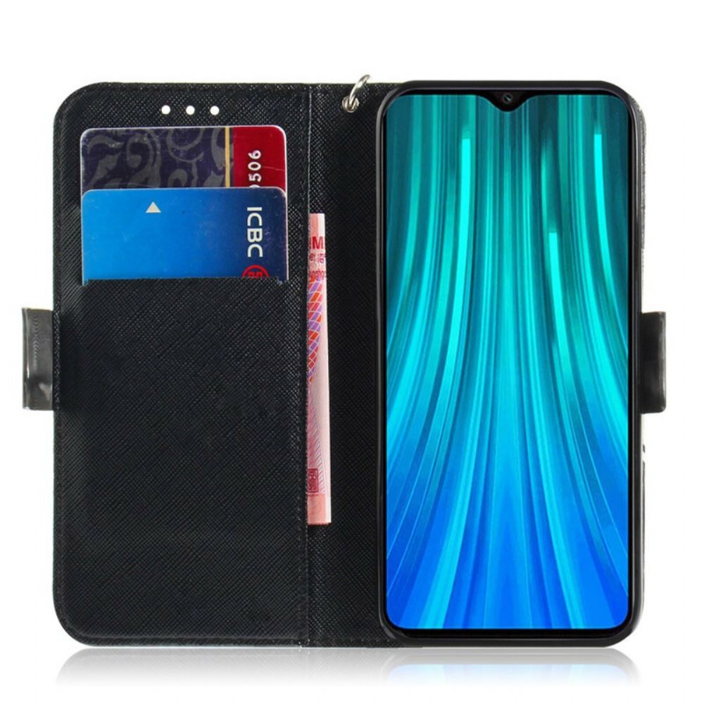 Lederhüllen Für Xiaomi Redmi Note 8 Pro Mit Kordel Meisterhaftes Riemchen-mandala