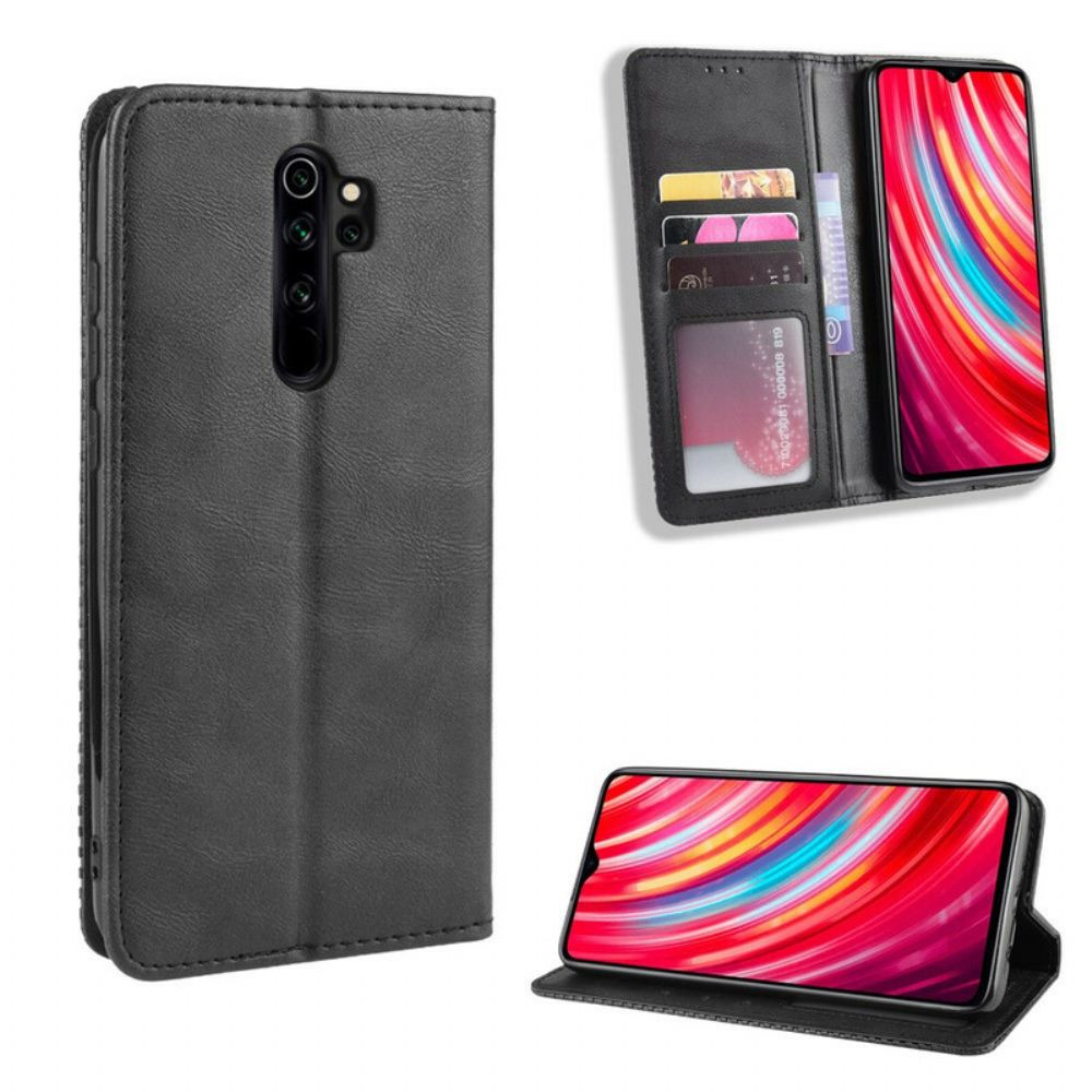 Schutzhülle Für Xiaomi Redmi Note 8 Pro Flip Case Stilisierter Vintage-ledereffekt