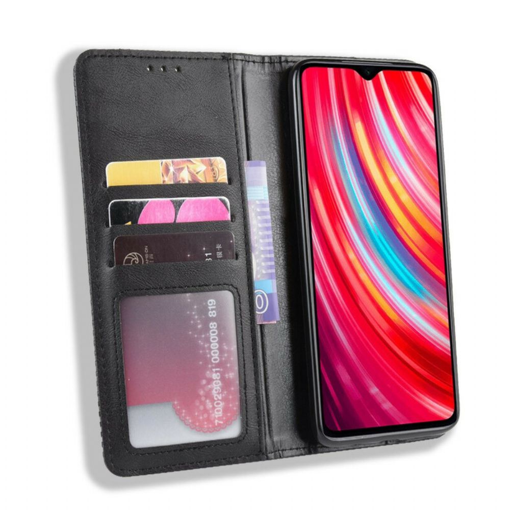 Schutzhülle Für Xiaomi Redmi Note 8 Pro Flip Case Stilisierter Vintage-ledereffekt