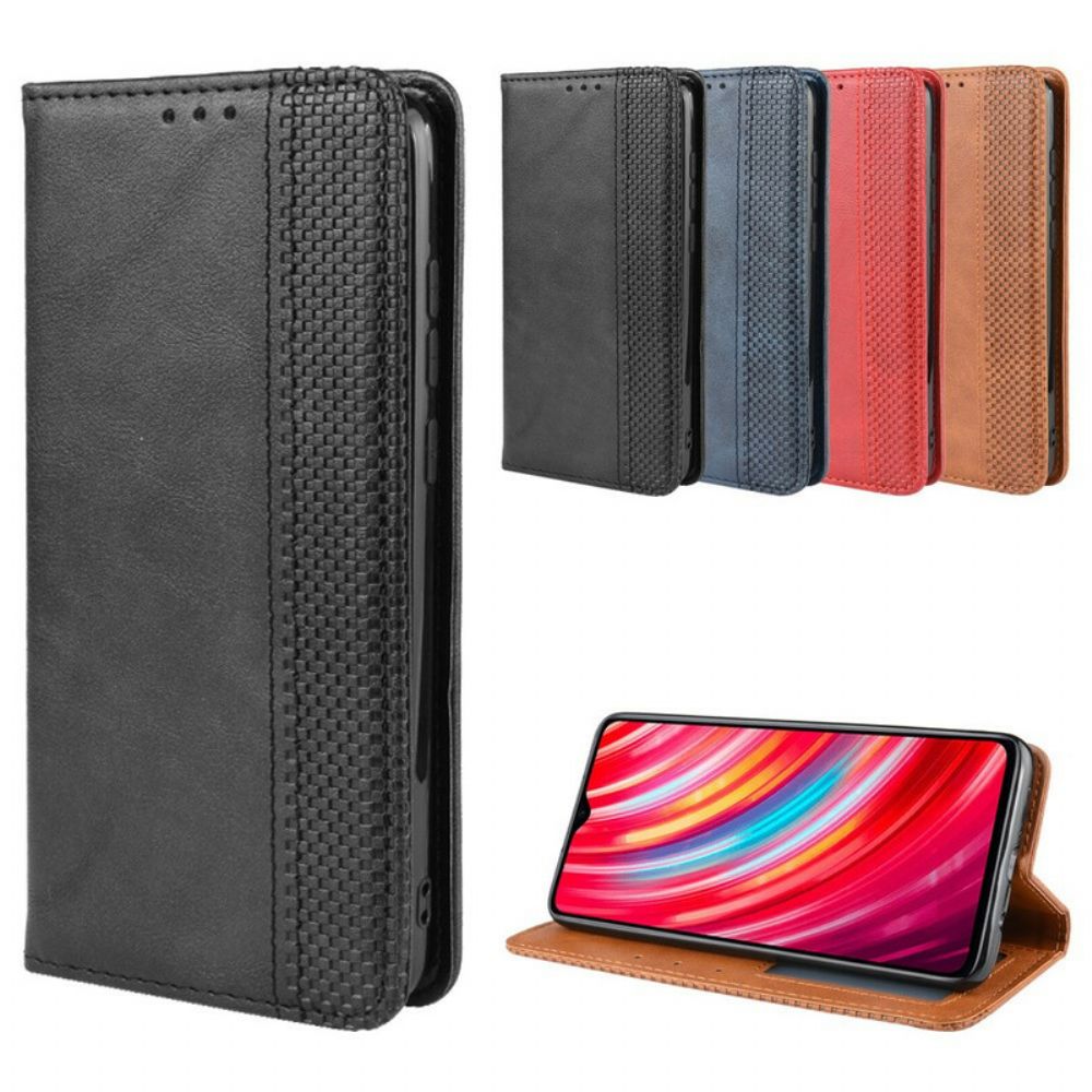 Schutzhülle Für Xiaomi Redmi Note 8 Pro Flip Case Stilisierter Vintage-ledereffekt