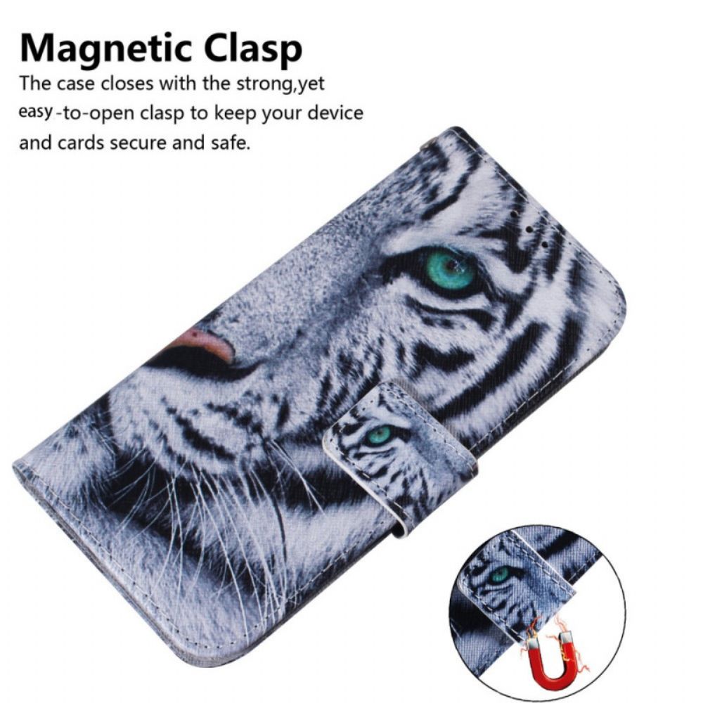 Flip Case Für Moto G200 5G Tigergesicht