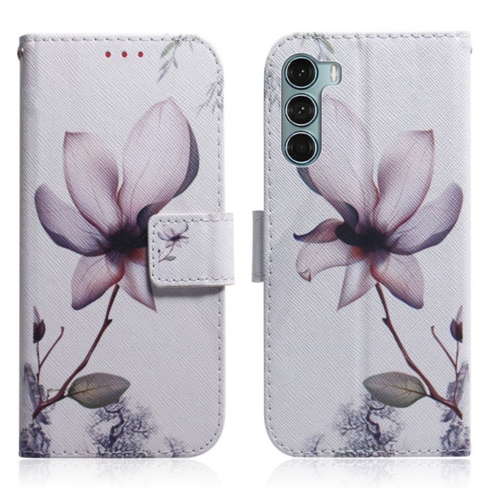 Lederhüllen Für Moto G200 5G Alte Rosenblüte