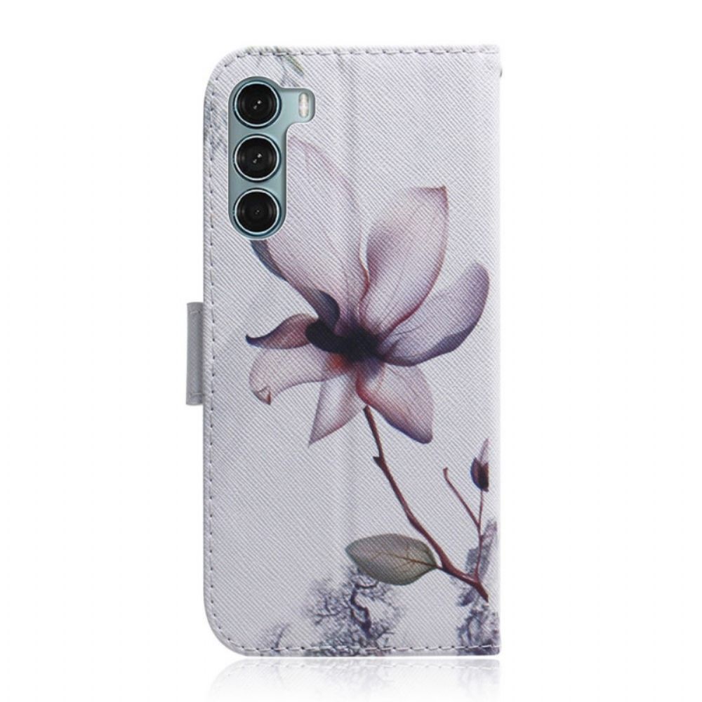 Lederhüllen Für Moto G200 5G Alte Rosenblüte