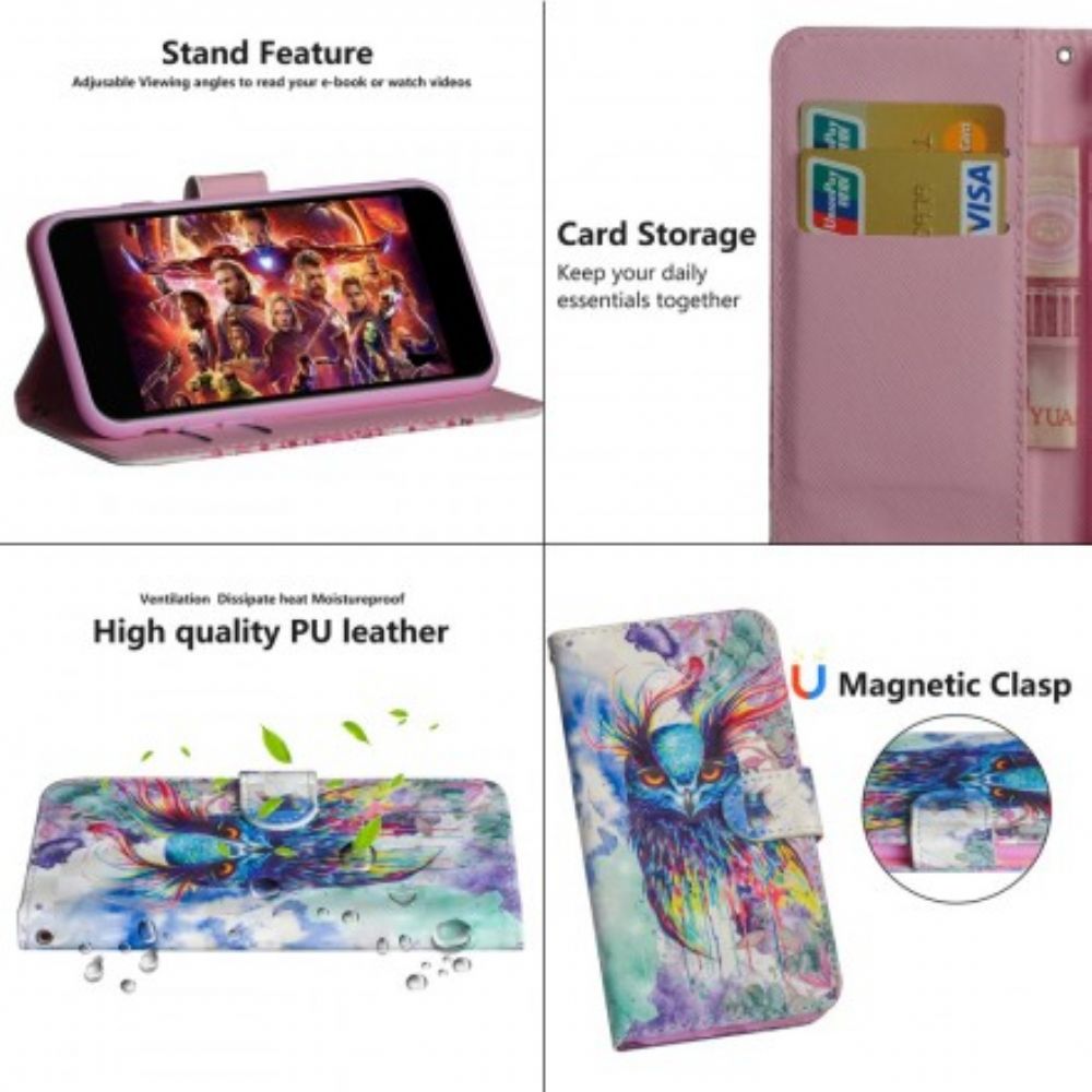 Flip Case Für Huawei P Smart 2024 / Honor 10 Lite Aquarell Vogel