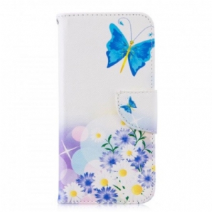 Flip Case Für Huawei P Smart 2024 / Honor 10 Lite Gemalte Schmetterlinge Und Blumen