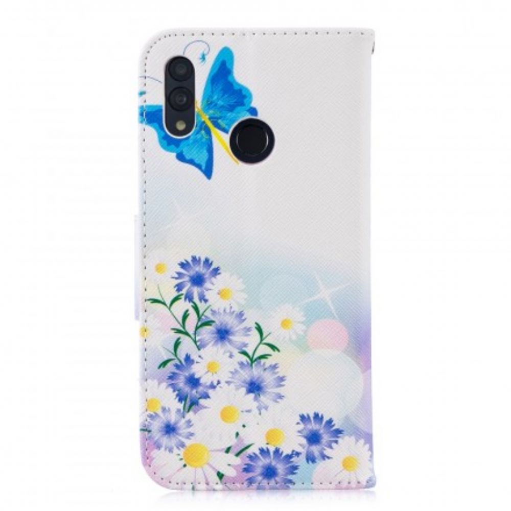 Flip Case Für Huawei P Smart 2024 / Honor 10 Lite Gemalte Schmetterlinge Und Blumen