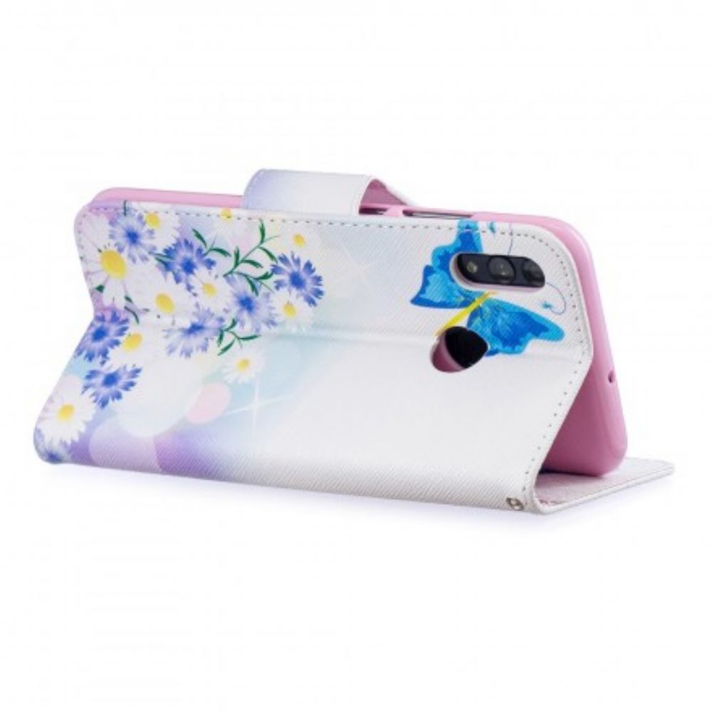 Flip Case Für Huawei P Smart 2024 / Honor 10 Lite Gemalte Schmetterlinge Und Blumen