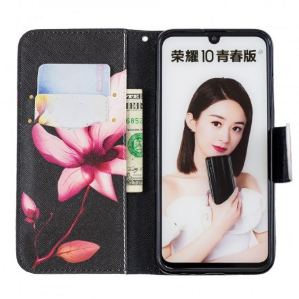 Flip Case Für Huawei P Smart 2024 / Honor 10 Lite Rosa Blume