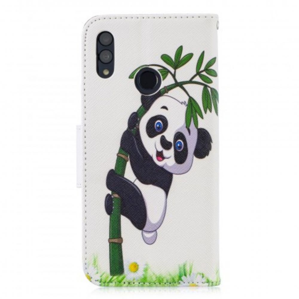 Lederhüllen Für Huawei P Smart 2024 / Honor 10 Lite Panda Auf Bambus