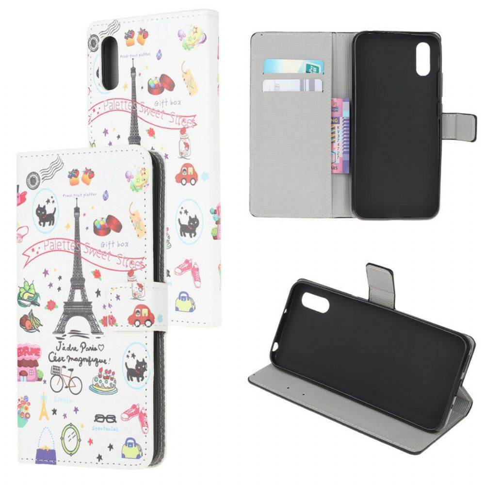 Flip Case Für Xiaomi Redmi 9A Ich Liebe Paris