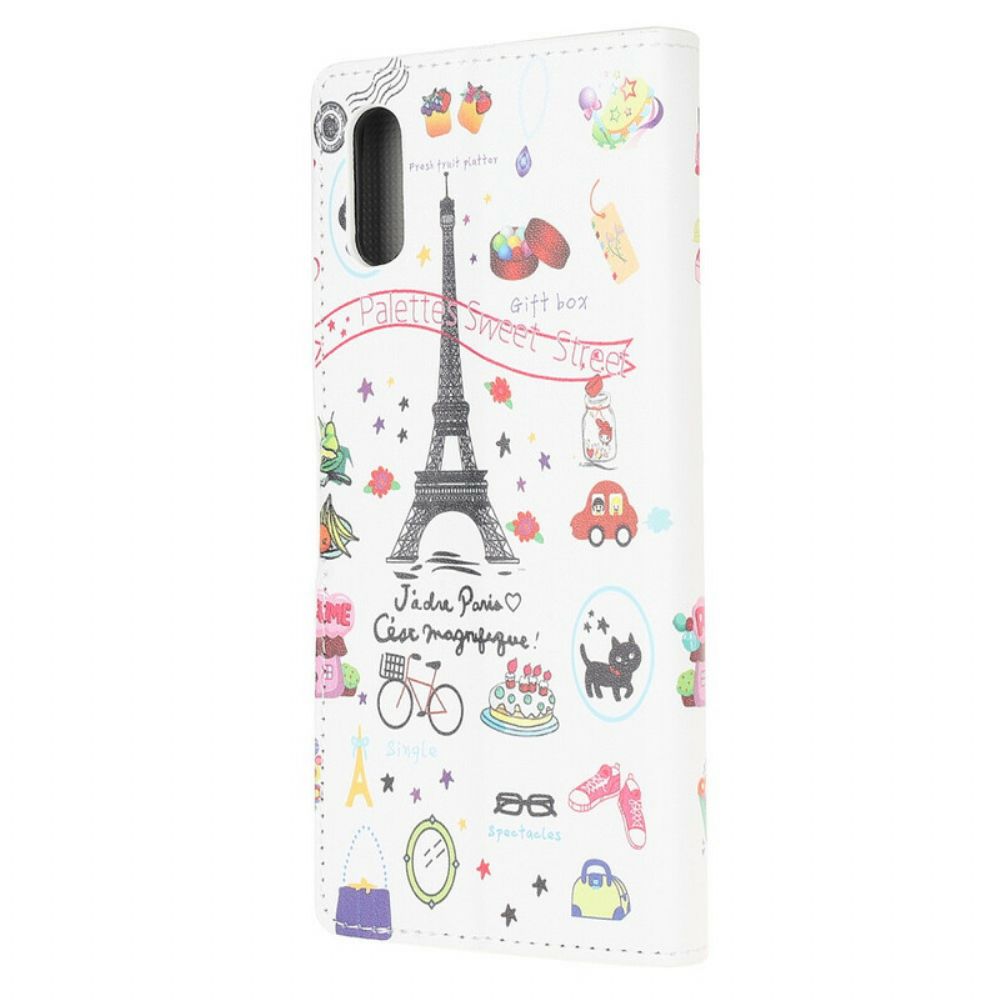 Flip Case Für Xiaomi Redmi 9A Ich Liebe Paris