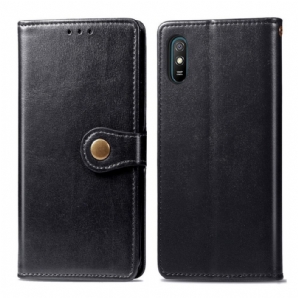 Flip Case Für Xiaomi Redmi 9A Kunstleder Und Vintage-verschluss