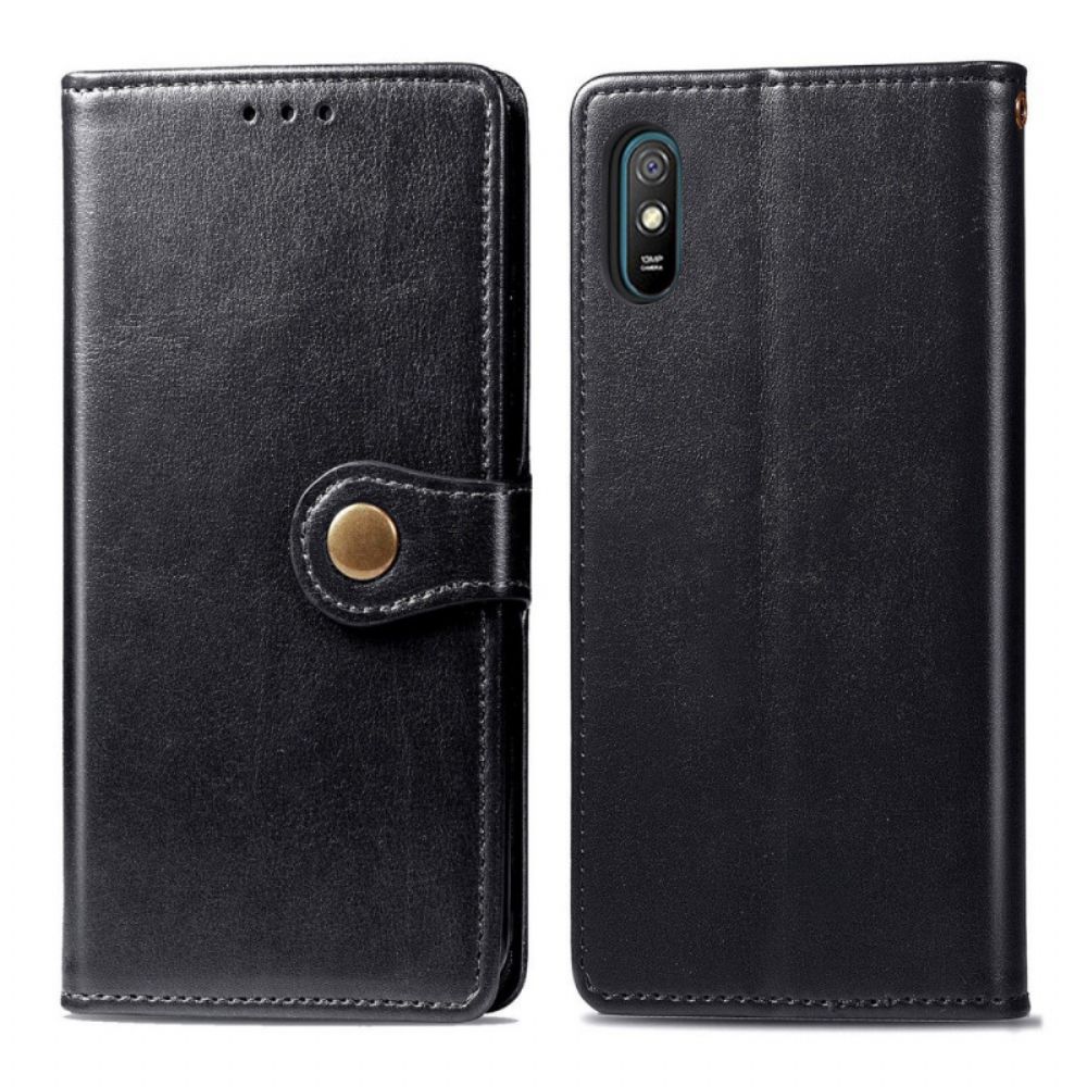 Flip Case Für Xiaomi Redmi 9A Kunstleder Und Vintage-verschluss