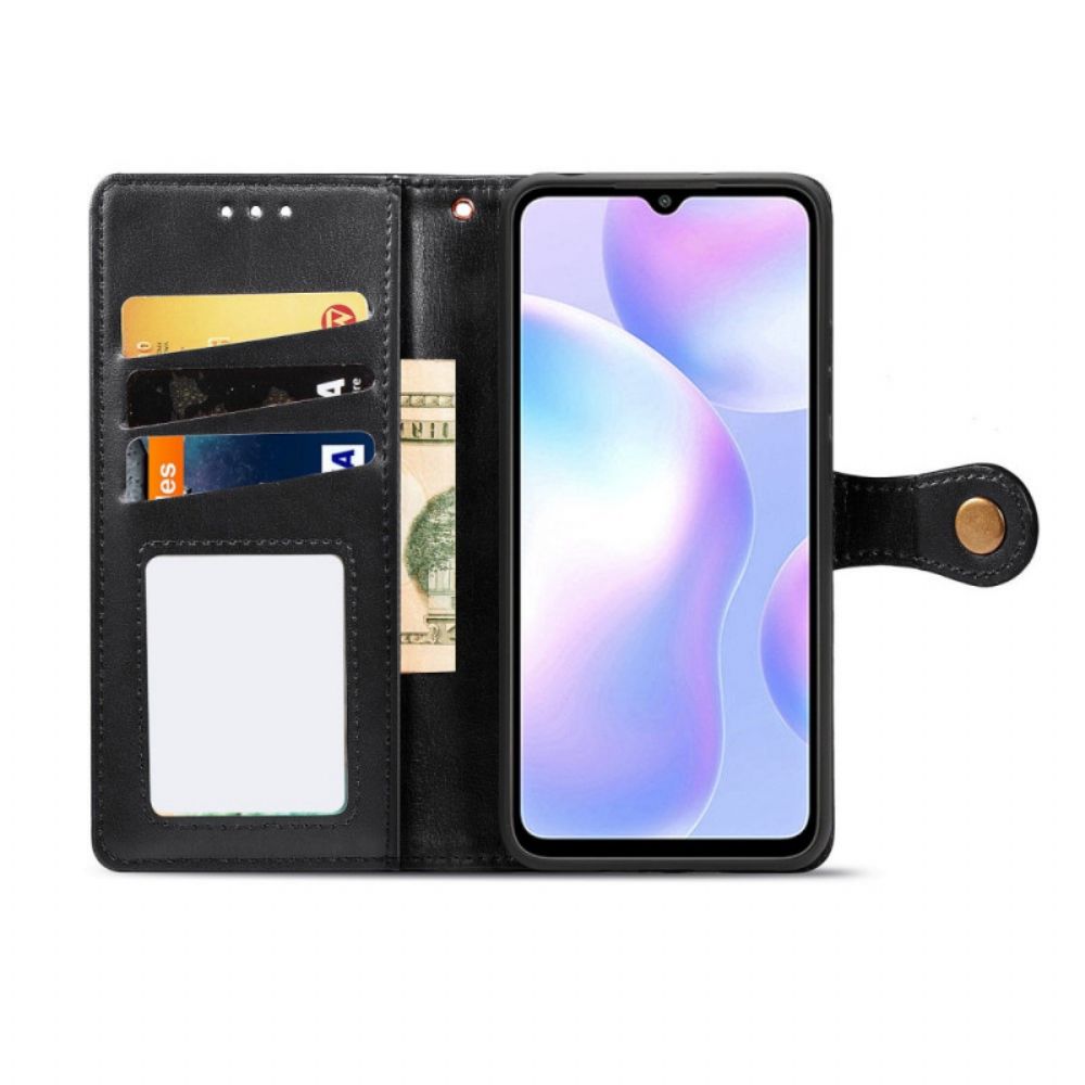 Flip Case Für Xiaomi Redmi 9A Kunstleder Und Vintage-verschluss