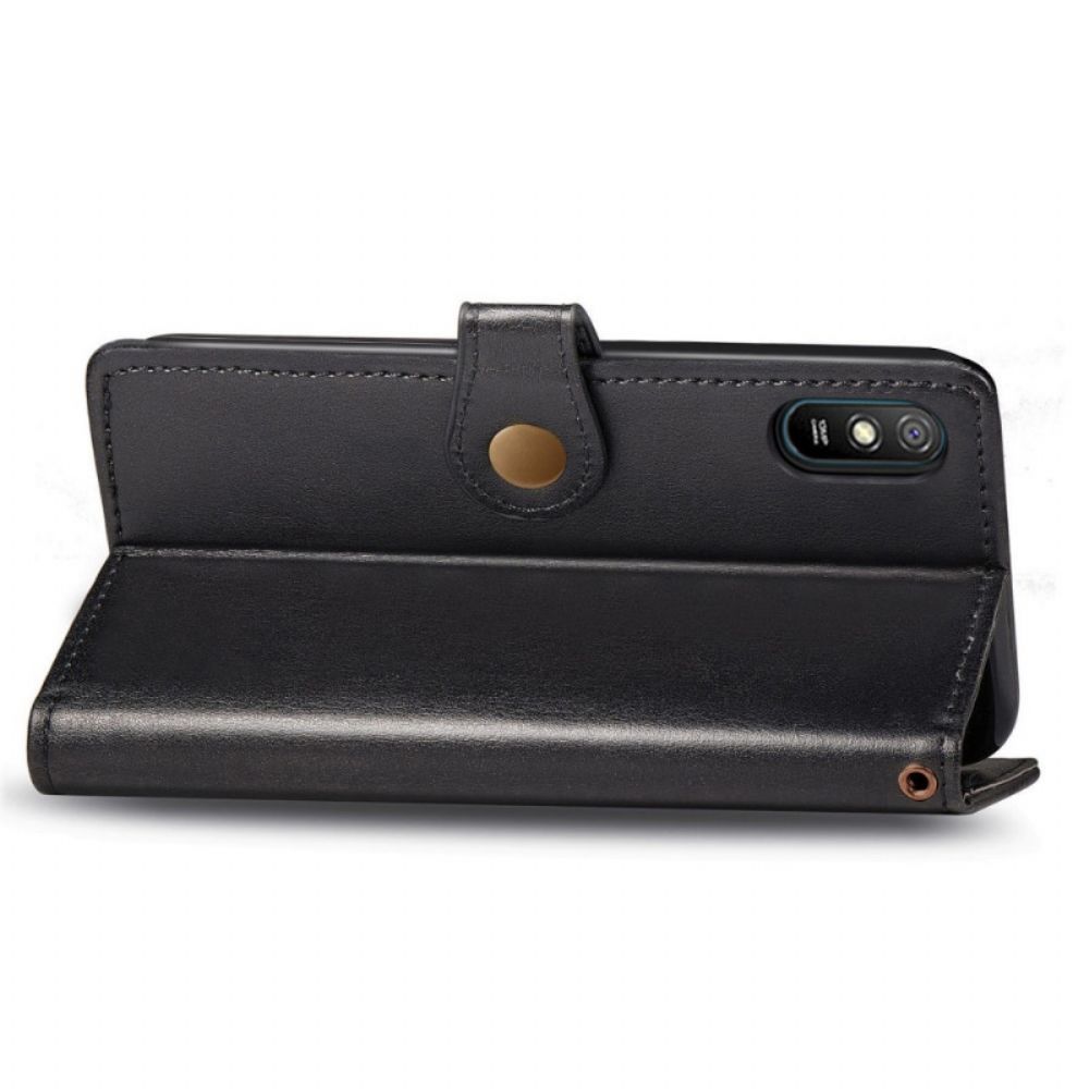 Flip Case Für Xiaomi Redmi 9A Kunstleder Und Vintage-verschluss