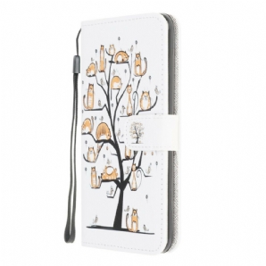 Flip Case Für Xiaomi Redmi 9A Mit Kordel Funky Cats Mit Riemen