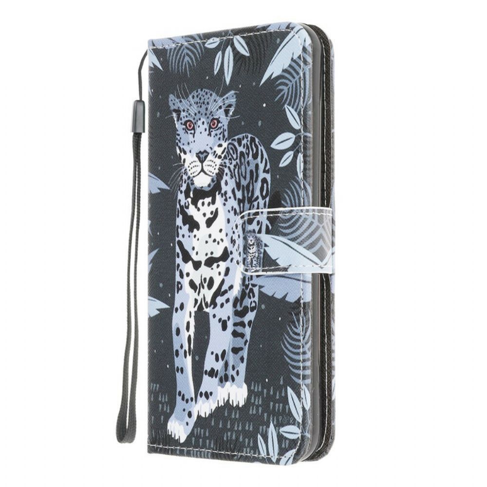 Flip Case Für Xiaomi Redmi 9A Mit Kordel Tanga Leopard