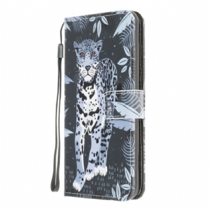 Flip Case Für Xiaomi Redmi 9A Mit Kordel Tanga Leopard