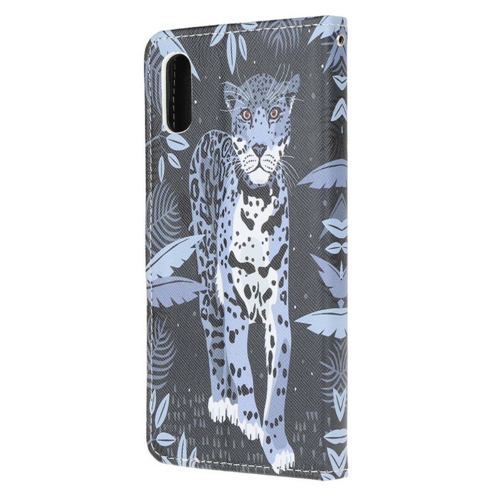 Flip Case Für Xiaomi Redmi 9A Mit Kordel Tanga Leopard